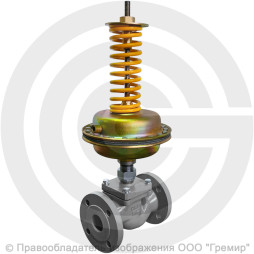 Регулятор перепада давления прямого действия НО чугунный фланцевый Ду-40 Ру-16 Kvy=25 м3/ч 0,1-0,6 МПа Энерготехномаш УРРД-НО-РПД