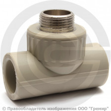Тройник PP-R комбинированный серый НР (НАР) Дн 32-1" Pro Aqua