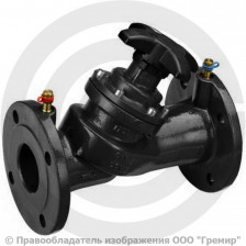 Клапан балансировочный ручной чугунный фланцевый Ду-300 Ру-16 Kvs=1276.2м3/ч с измерительными ниппелями MNF-R Ридан