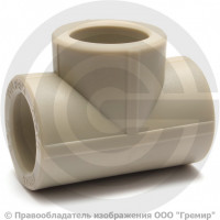 Тройник PP-R переходной серый внутренняя пайка Дн 75-32-75 VALFEX